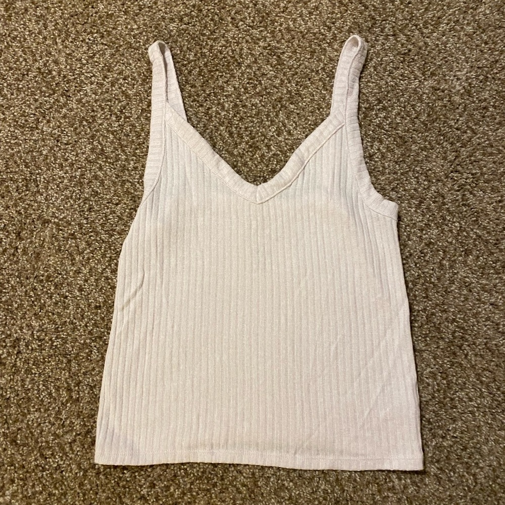 White ribbed tank top. Size S